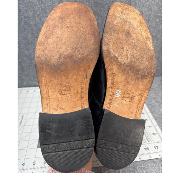 Brass Boot Vintage Black Leather Square Toe Lace Up Oxford Dress Shoe Men 11 - Picture 8 of 8